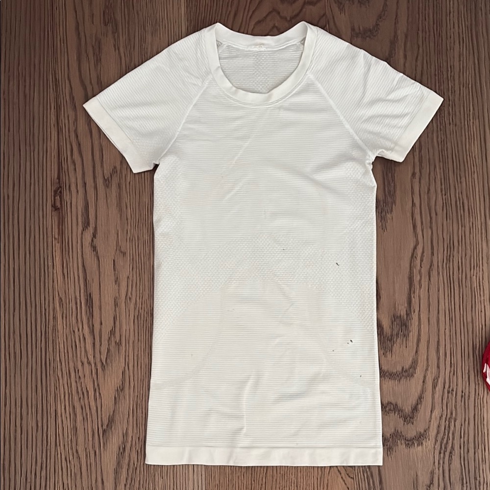 lululemon White Tech Short Sleeve 2.0 Shirt